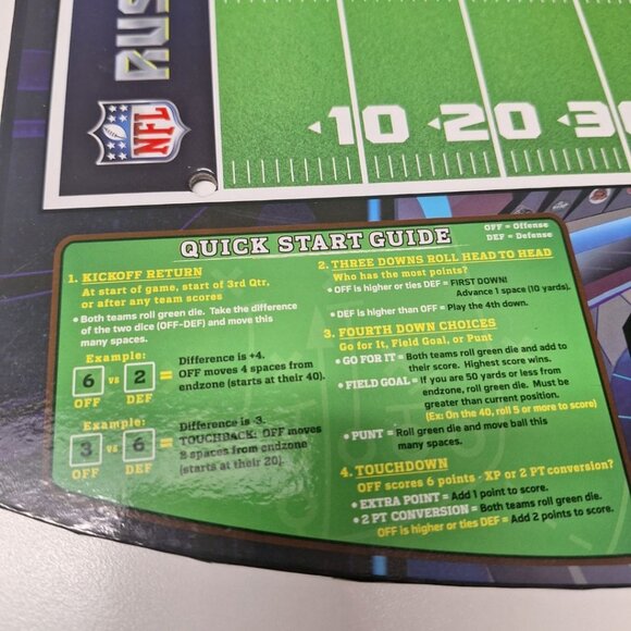 NFL Rush Zone Game Board Replacement 2013 Football Field Piece Quick Rules - Picture 3 of 6